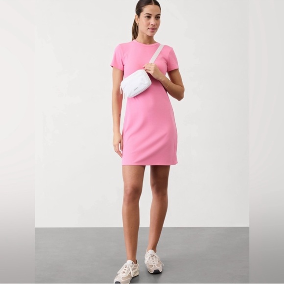 Athleta Signature Rib Baby Tee Dress Size M - Picture 2 of 11